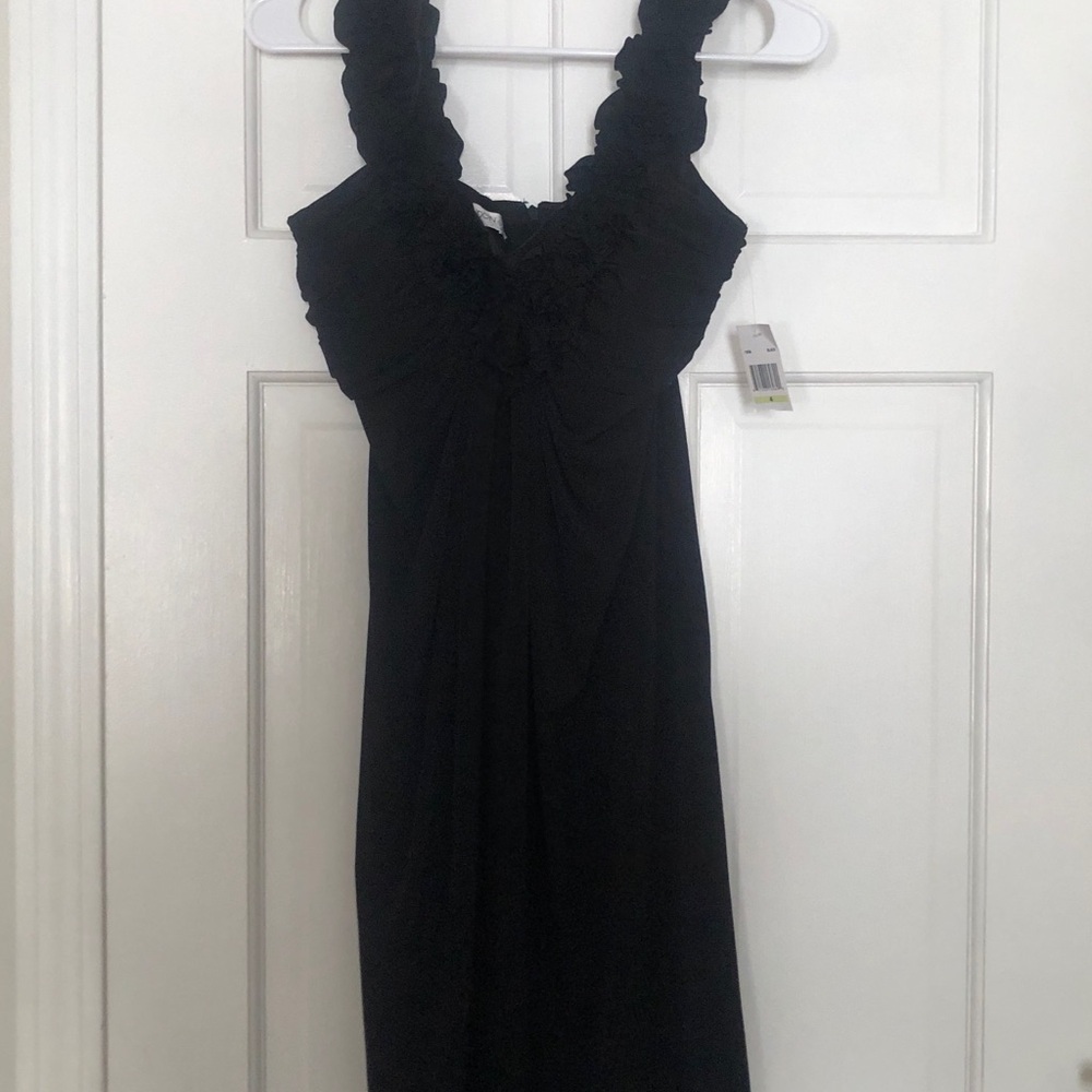 Chic Black Ruffled Dress